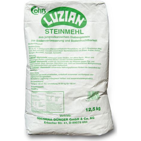 Luzian Steinmehl 12,5 kg Basalt Bodenaktivator Bodenverbesserer Bodenhilfsstoff
