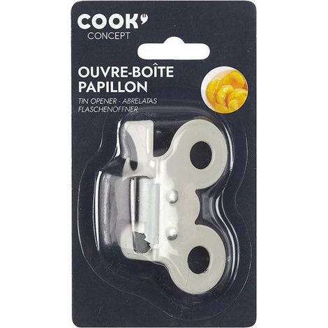 Ouvre-Boîte Papillon - CMP Paris - Manuel - Métal - 7,40 x 4,70 x 2,70 cm - Coloris Aléatoire (1/4)