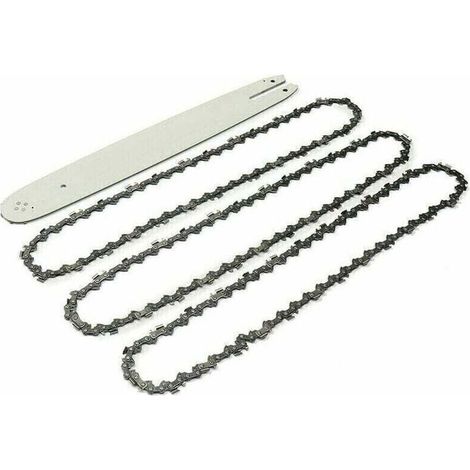 Guide Chaîne Tronçonneuse 16 Pouces avec 3 Chaînes Pas 56 Compatible MS170 MS180 MS192 MS200 MS210 MS211 009 (1/4)