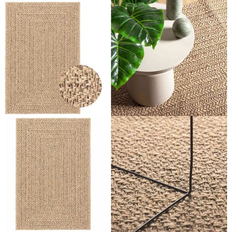 Vidaxl – Tapis ZIZUR 200x290 cm aspect jute – Tapis rectangulaire intérieur et extérieur – Résistant aux UV – Nettoyage facile – Matériau durable PP