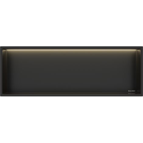 Balneo Niche de douche encastrable avec éclairage LED Wall-Box ONE 30 x 90 x 10 cm - Acier inoxydable AISI 304 - Étanche (1/5)