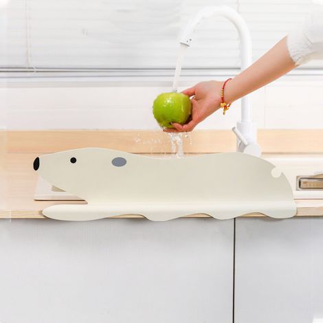 Pare-éclaboussures d'évier, polyvalent, résistant aux éclaboussures, motif ours, robuste, pour la cuisine et les comptoirs.