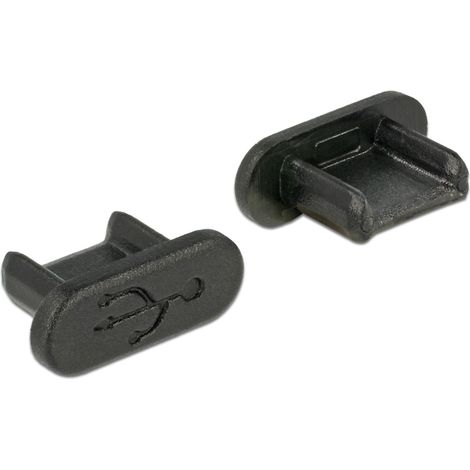 Delock Cubierta antipolvo para USB 2.0 Micro-B hembra sin agarre 10 piezas en negro