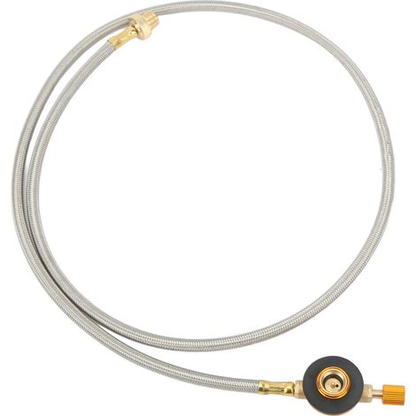 Tube d'extension en laiton pour réservoir de propane extérieur, raccord en acier inoxydable et joint en caoutchouc (1/5)