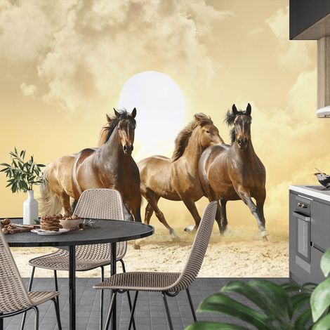 Papier peint panoramique - Chevaux - 130 cm x 87 cm (1/4)