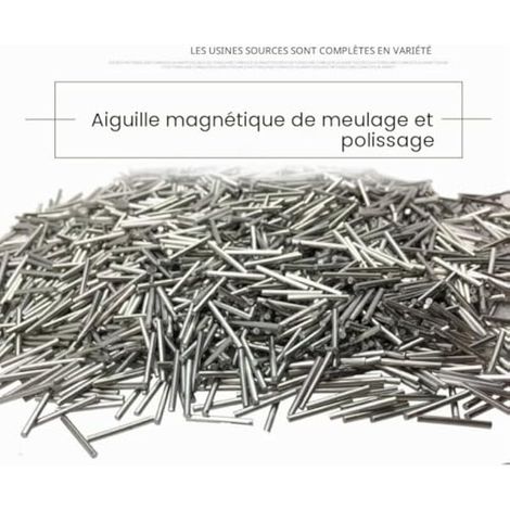 Aiguilles de polissage magnétiques en acier inoxydable 304 (1 kg), broches de polissage pour polisseuse, 1,2 × 5 mm (1/3)