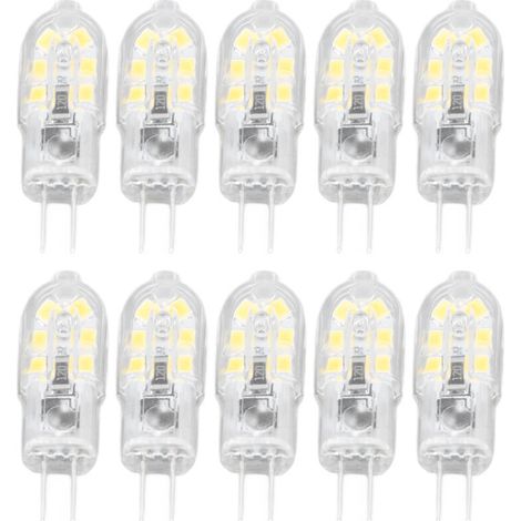 Lot de 10 ampoules LED G4 à luminosité variable, rendu des couleurs élevé, boîtier transparent, pour éclairage paysager, 12 V CC (blanc chaud).-AquaForge (1/5)
