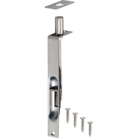 Verrou de porte avec coulisse à encastrer entailler 151mm en acier inoxydable finition mat Fermeture Sécurité Discret Design Battant Gâche Levier Boulon (1/3)