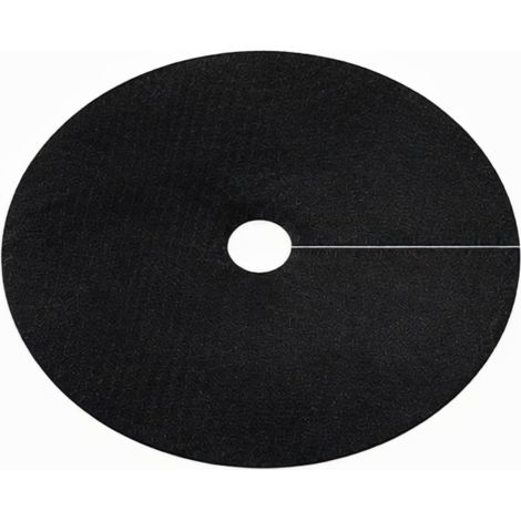 Tela no tejida transpirable de 92x92 cm para el control de malezas en árboles y plantas, con anillo reutilizable y ranuras. (1/5)