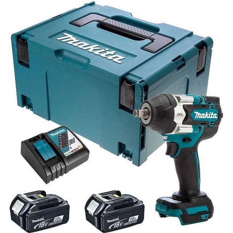 Makita DTW 700 RFJ Visseuse à chocs sans fil 18 V 700 Nm 1/2" XPT Brushless + 2x Batteries 3,0 Ah + Chargeur + Makpac (1/5)