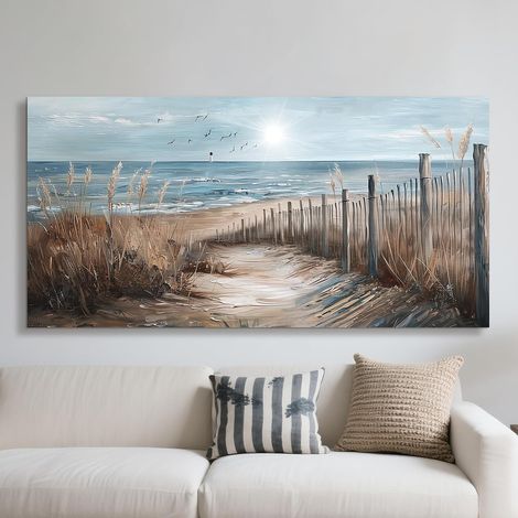 Tableau Decoration Murale Plage Mer Chambre Salon 59x119 cm (1/5)