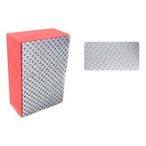 Sollbry Lot de 4 tampons de polissage à la main, grain 60, bloc de ponçage entièrement diamanté pour le meulage du carrelage, du verre, de la pierre, du marbre, de la céramique et du métal (rouge, 90 (1/3)