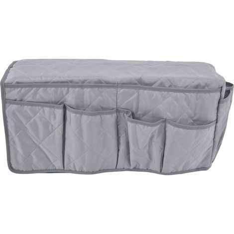 Housse de rangement latérale pour canapé imperméable, grise, poche de rangement pour accoudoir de canapé, organiseur de salon (1/5)