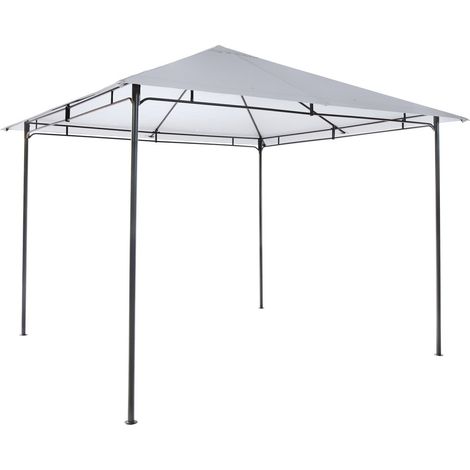 TrendLine Pavillon Como 295 x 295 cm hellgrau Gartenpavillon Gartenzelt Festzelt (1/3)