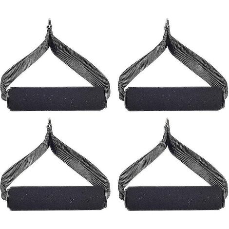 4 pièces poignées à poignée unique avec mousquetons poignées d'exercice de poignée de traction pour l'entraînement de force d'exercice de tube de résistance (noir) (1/4)