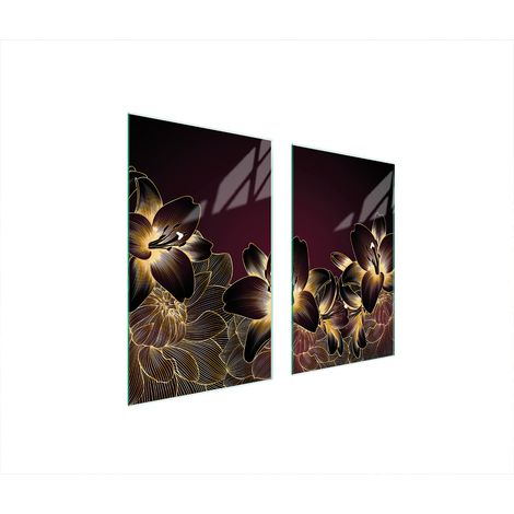 GLASSCHUTZPLATTE FÜR HERD 75x52 ORCHIDEE (1/5)