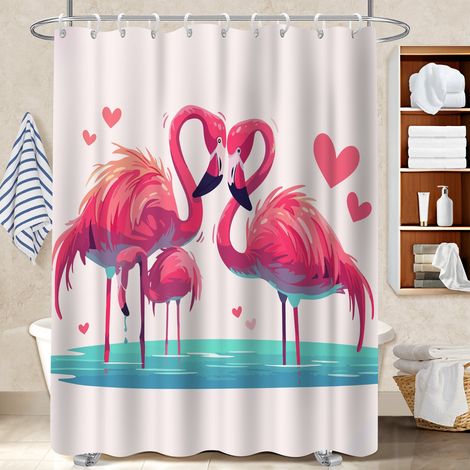 Rideau de bain 180x180 avec motif séparation douche pour personne à mobilité réduite (1/5)