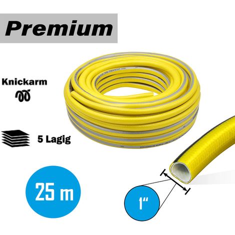 Gartenschlauch Grau 1 Zoll 25 m 5-lagig verstärkt knickfest "Premium" (1/6)