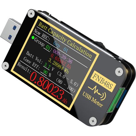 Multimètre USB 9 broches avec fonction d'inversion d'écran, capteur de gravité et ampèremètre multifonction FNB48 avec Bluetooth (1/5)