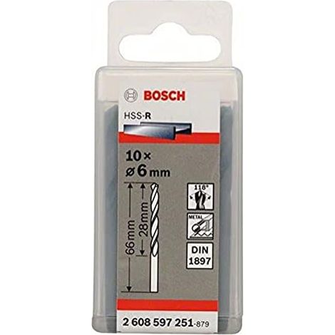 10x orecchie del corpo HSS-R. DIN 1897. 6 x28x66mm (1/4)