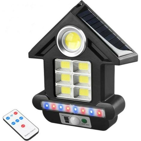 TrAdE Shop Traesio - Faro Solare Con Pannello Faretto Sensore Movimento 81led Cob Telecomando Cl-s180 - (1/3)