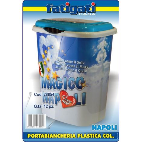 Cesta Portabiancheria in Plastica SSC Calcio Napoli 42 x 33 x 49 cm (1/2)