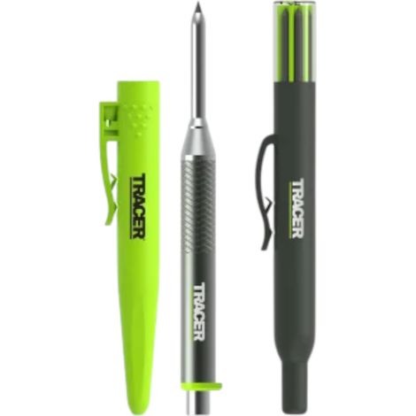 Lápiz para agujeros profundos de aluminio TRACER Pro Series + juego de 6 minas de repuesto
