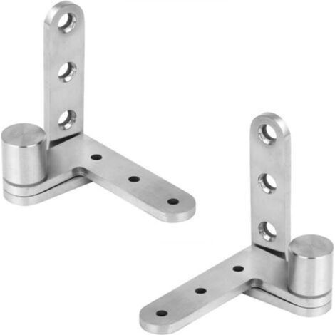 Lot de 2 charnières de porte pivotantes en acier inoxydable, 1 x gauche, 1 x droite (1/5)