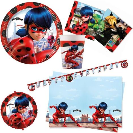 Procos 10215315DY - Coccinella Miracolosa, coordinato tavola usa e getta da 39 pezzi per feste di compleanno e feste a tema per bambini, decorazione tavola (1/5)