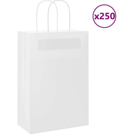Papiertragetaschen 250 Stk. mit Henkeln Weiß 21x11x31 cm vidaXL