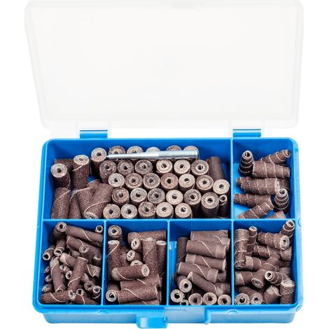 PFERD TOOLS POLIROLL-SET Inhalt 150 Stk. zylindrische und konische Schleifrollen mit Werkzeughalter