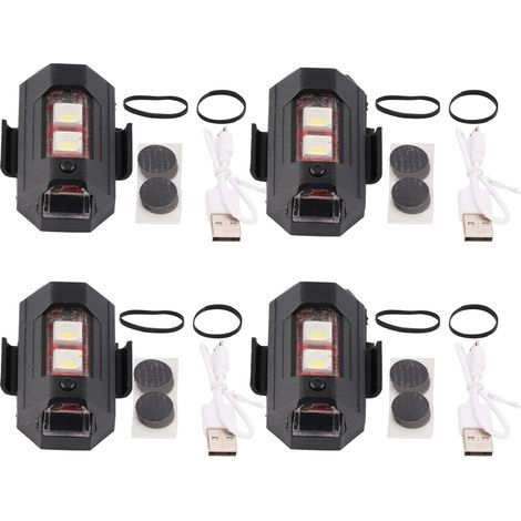 4 Feux Anti-Collision LED 7 Modes Couleurs Clignotants Sécurité pour Drone Moto Quad Vélo (1/5)