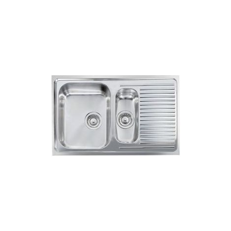 CM 011641.S1.01.2018 Matico Lavello da incasso 1 vasca + 1-2 vasca sinistra gocciolatoio destra acciaio inox satinato (79x50 cm) colore Inox satinato (1/5)