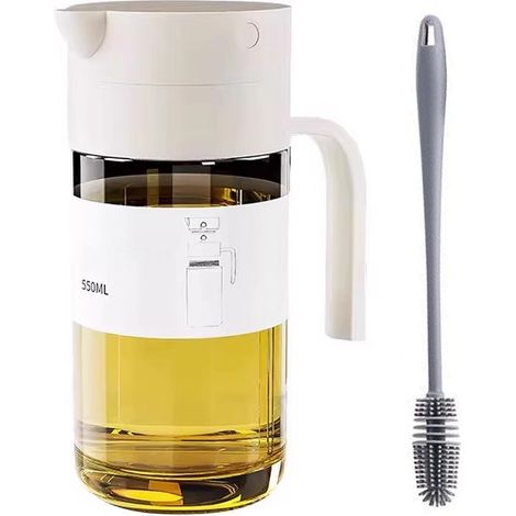 Distributeur D'huile - Bouteille En Verre 550 Ml Avec Bouchon À Clapet Automatique - Pour Cuisine Huile Vinaigre Sauce Miel - 1 Pièce (1/5)