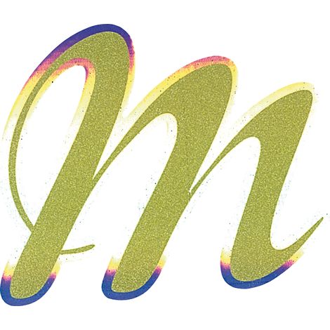 Lettera Adesiva "M" Olografica Colore Oro per Auto e Moto (1/2)