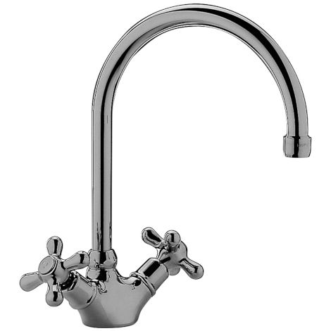 Miscelatore lavello cucina Iris con canna orientabile in ottone (1/9)