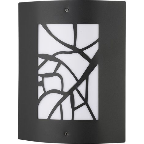 Arum Lighting – Applique murale extérieure IP44 E27 – Acier inoxydable noir – Dimensions 29x23x9 cm – Pour terrasse et entrée