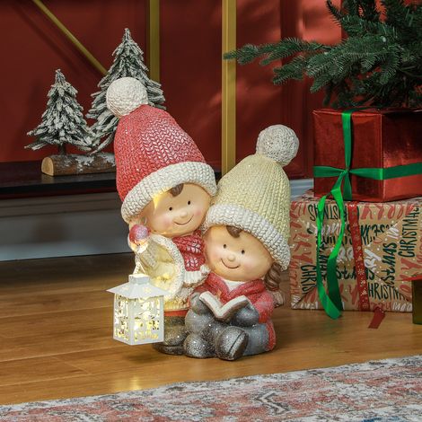 Lutin de Noël avec livre et lanterne, LED, fonctionne sur piles, 30 x 23 x 45 cm (1/5)