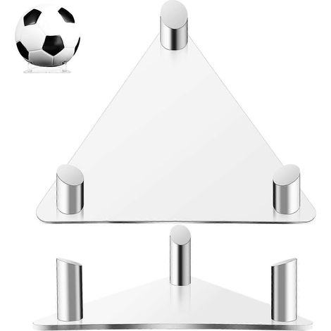Lot de 2 supports à balles en acrylique transparent, présentoirs et rangements pour ballons de basketball, football, volley-ball et soccer (1/5)
