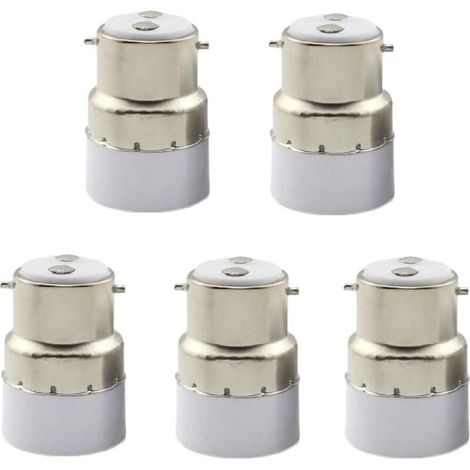 Paquet de 5 convertisseurs de douille d'ampoule B22 à E14 Douille de douille B22 Passer au support de lampe adaptateur standard E14 (1/4)