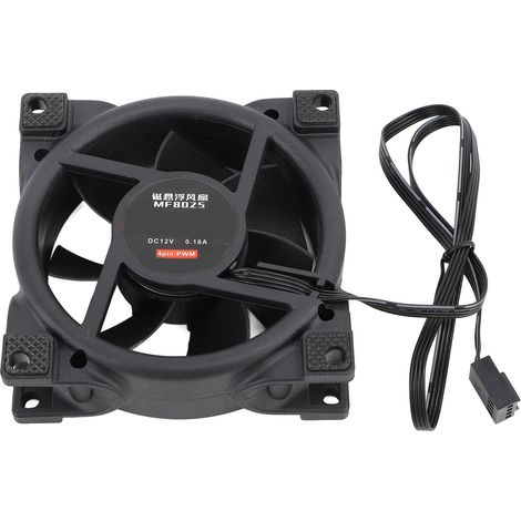 Ventilateur de boîtier 80 mm PWM, silencieux et efficace, roulement à pression dynamique MFDB, contrôle intelligent de la température, vitesse de 800 à 2500 tr/min, noir. (1/5)