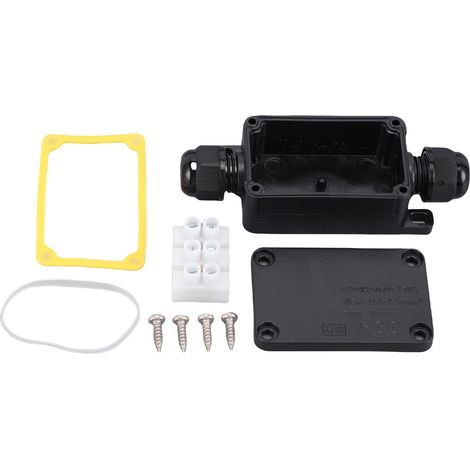 Boîte de cordon électrique extérieure, couvercle de protection de sécurité de connexion capable de résister à l'eau IP66 pour multiprise, prise, minuterie, lumières de vacances FSH6866-2P (1/5)