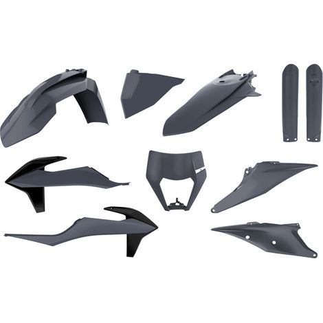 Kit di plastiche Polisport per KTM EXC 20-23, grigio, resistente.
