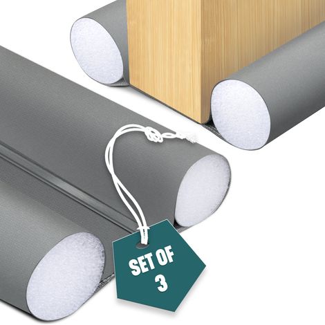 Lot de 3 Boudins de Porte Isolants coupe froid Découpables 96cm Gris