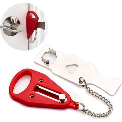 Cadenas de sécurité portable, verrou de porte temporaire ultra-résistant, sécurité et confidentialité, verrou de verrouillage de porte portable, protection anti-effraction, verrous de porte manuels, v (1/5)