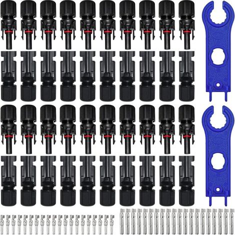 20 Paar Photovoltaik-Steckverbinder, Solarkabel, Stecker + Buchse für Photovoltaik-Solarmodulkabelzubehör (1/5)