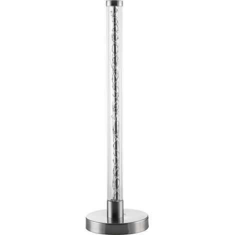 Tischleuchte Licht bunt Nachttischleuchte silber Schlafzimmerleuchte RGB Tischlampe, Metall, RGBW LED 1,2W, H 42 cm