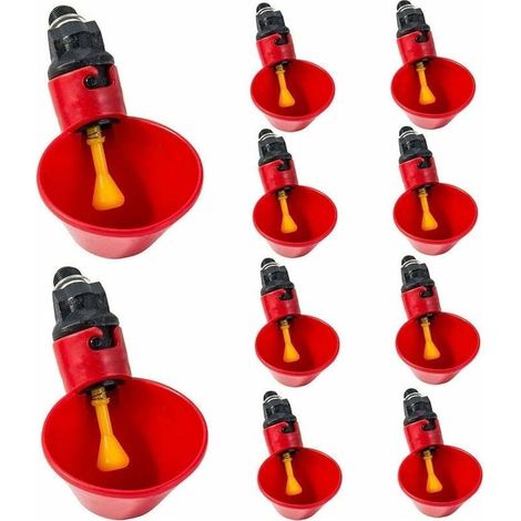 Abreuvoir Automatique Pour Volailles - Coupelle En Plastique ABS - Pour Poulets Pigeons Cailles - Lot De 10 Pièces (1/5)