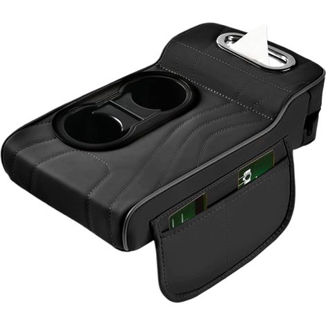 Housse D'Accoudoir Central Rehausseur d'Accoudoir Auto,Organisateur Multifonction Avec Porte-Double, Poches Latérales Pour Boîte À Mouchoirs Et Rangements Pour (1/5)