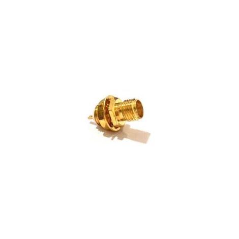Connecteur coaxial RS PRO Femelle Droit, raccordement A souder 50O Montage sur CI ( Prix pour 1 )